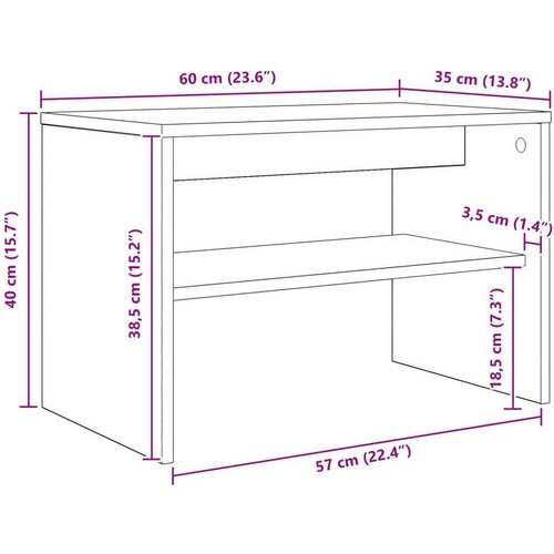  ormar Crni hrast 60 x 35 x 40 cm Konstruirano drvo Slike