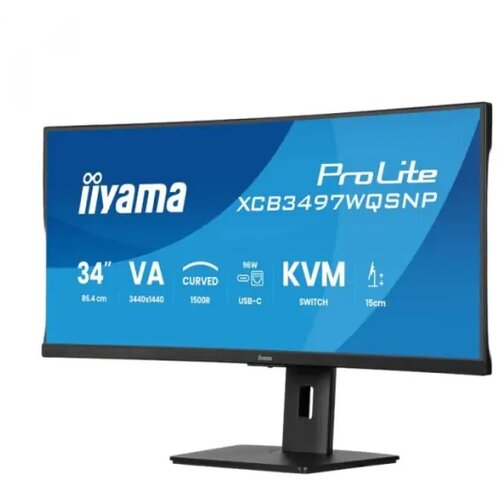 Iiyama 34" UW Curved VA-panel, 3440x1440-120Hz, 350cdm, 0,4ms MPRT, Speakers,USB-C Dock (LANKVM95W PD),DisplayPort, 2xHDMI,USB HUB (2x3.2 2xC) ,Ad Cene