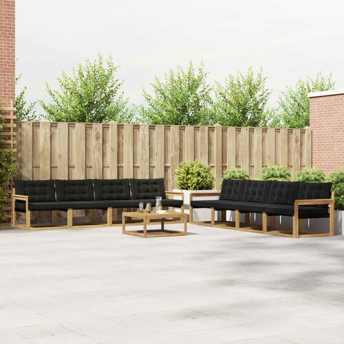  Set vanjskih sofa 9 pcs Bijela i crna 79 x 79 x 37 cm Cene