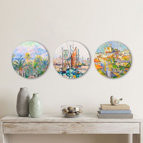 WALLXPERT 3YMDF11874 Multicolor Decorative MDF Painting (3 Pieces) Cene