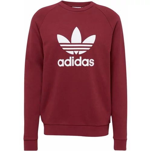 Adidas Sweater majica 'Trefoil' boja vina / bijela
