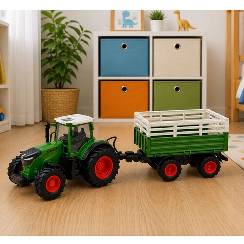  Remote Controlled RC Agricultural Tractor with Tipper Trailer and Lights 1:24 Slike