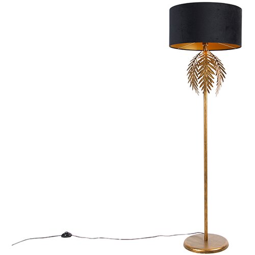 QAZQA Vintage talna svetilka zlata s črnim žametnim odtenkom 50 cm - Botanica Cene