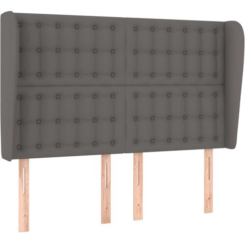  Uzglavlje s u&amp;scaron;ima sivo 147x23x118/128 cm od umjetne kože Slike
