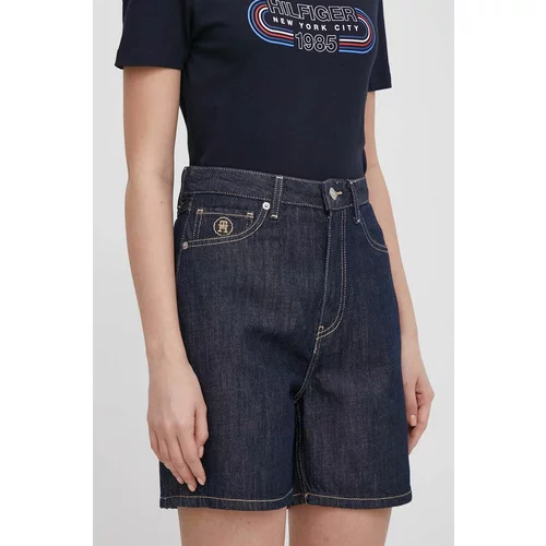 Tommy Hilfiger Jeans kratke hlače ženski, mornarsko modra barva