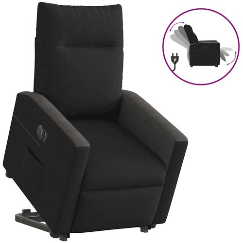vidaXL Električni naslonjač na podizanje od tkanine crni Cijene