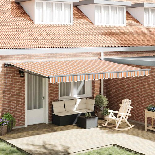 vidaXL retraktilna tenda morsko modra 450x300 cm poliester in aluminij Cene