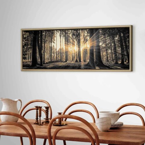  Slika - Forest Sun 150x50 U prirodnom drvenom okviru Slike