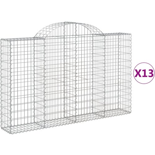  Lučne gabionske ko&amp;scaron;are 13kom 200x30x120/140cm pocinčano željezo Slike