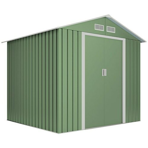 Hoggar Spremi&amp;scaron;te Gotland Mint (Vanjska dimenzija uklj. krovni prevjes (&amp;Scaron; x D): 261 x 202 cm, Čelik, Baza: 5,27 m&amp;sup2;) Slike