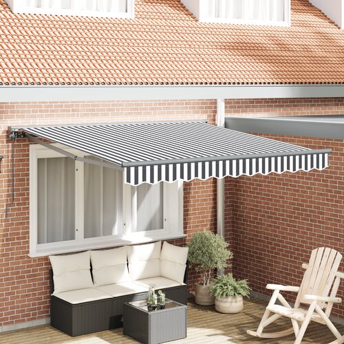 vidaXL Retraktilna tenda Antracitna in bela 350x250 cm Cene