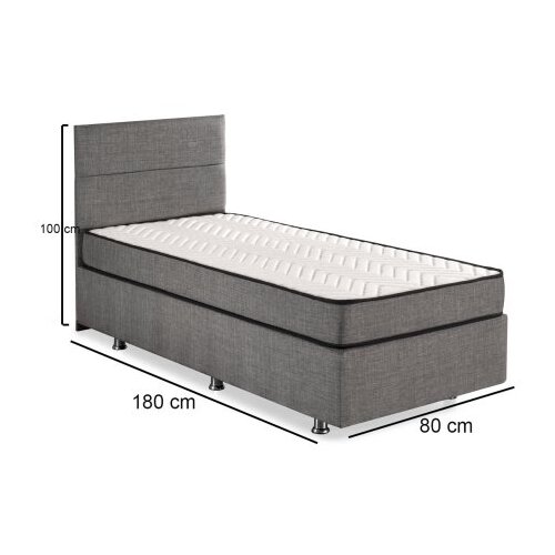Hanah home Krevet Srebrni 80x38x180cm Crni Cene