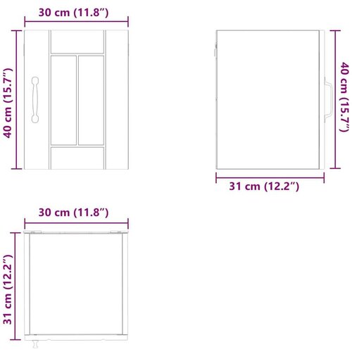 VidaXL zidni kuhinjski ormarić s policom sonoma hrast 30 x 31 x 40 cm Slike