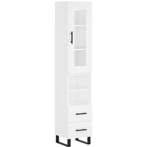 Maison Chic Visoka omara - Komoda - Predalnik bela 34,5x34x180 cm inženirski les, (21719269) Slike