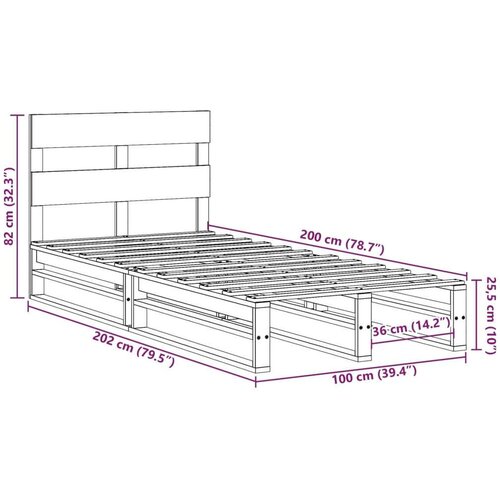 VidaXL Okvir kreveta bez madraca bijeli 100x200 cm konstruirano drvo Slike