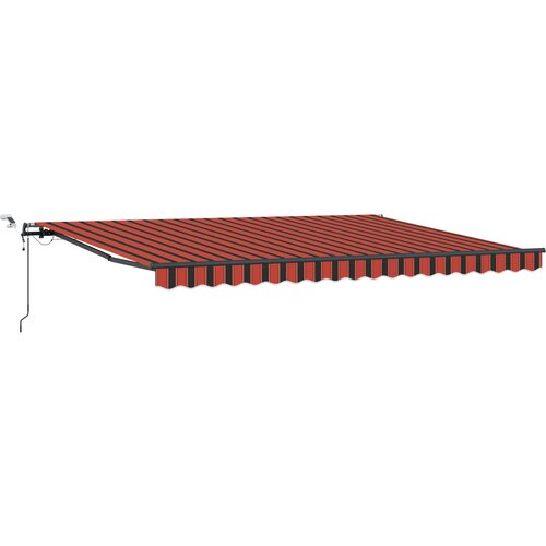 vidaXL Samodejna retraktibilna tenda z LED svetlobo v oranžni in rjavi barvi 450x350 cm, (22150288) Cene