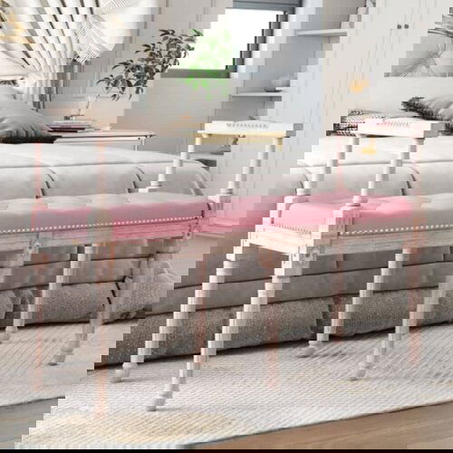 VidaXL Klop roza 110x40x70 cm žamet Slike