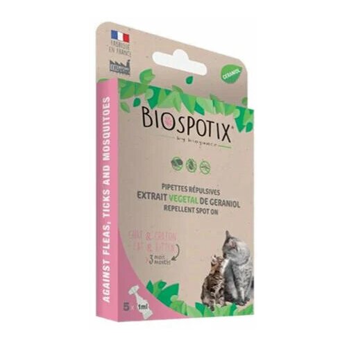 Biogance BIOSPOTIX Antiparazitske ampule za mačke SpotOn, 5x1ml Slike