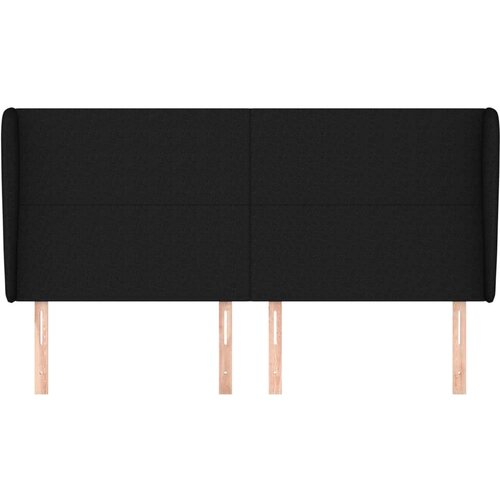  Uzglavlje s u&amp;scaron;ima crno 203x23x118/128 cm od tkanine Slike
