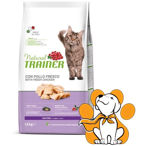 Natural trainer cat Mature +7, Chicken 1.5kg, Za Starije Mačke Preko 7 Godina Na Slike