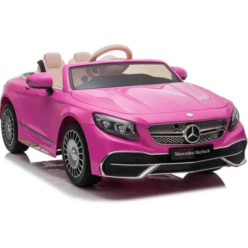  Licencirani Mercedes Maybach na akumulator 12V sa mekim gumama i kožnim sedi&amp;scaron;tem - Roze Slike