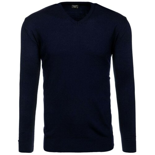 DStreet Men's sweater with a V-neck - navy blue, Slike