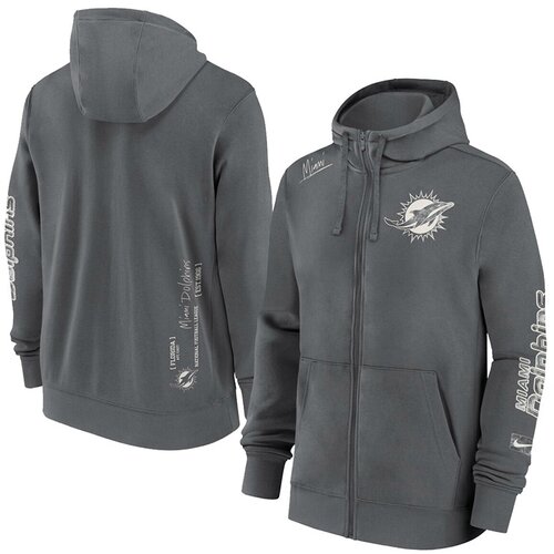 Nike Miami Dolphins Cotton Full-Zip Fleece Iron Grey jopica s kapuco Cene