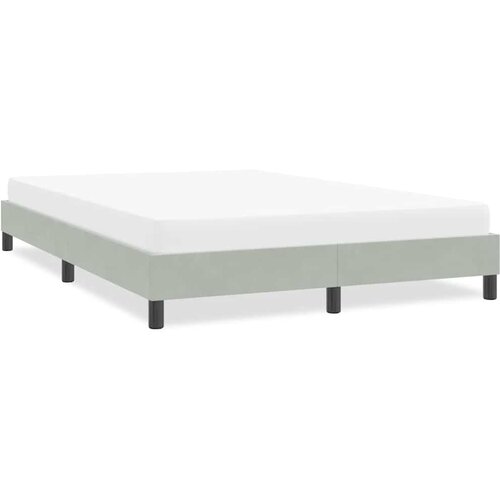 VidaXL posteljni okvir brez vzmetnice svetlo siva 140x220 cm žamet Slike