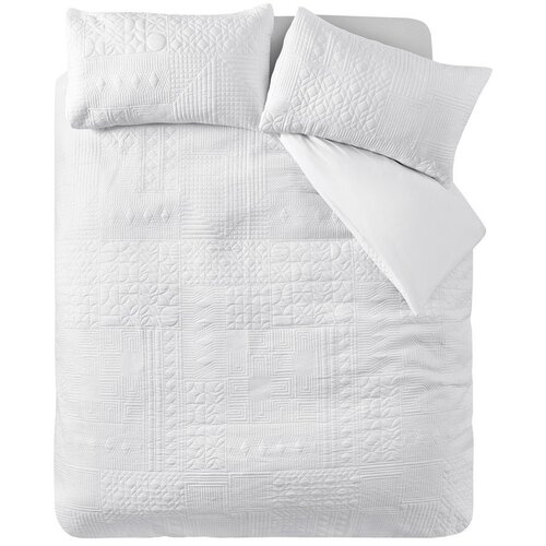 Catherine Lansfield Bijela posteljina za bračni krevet/za produženi krevet 230x220 cm Folkstone Geo – Cijene