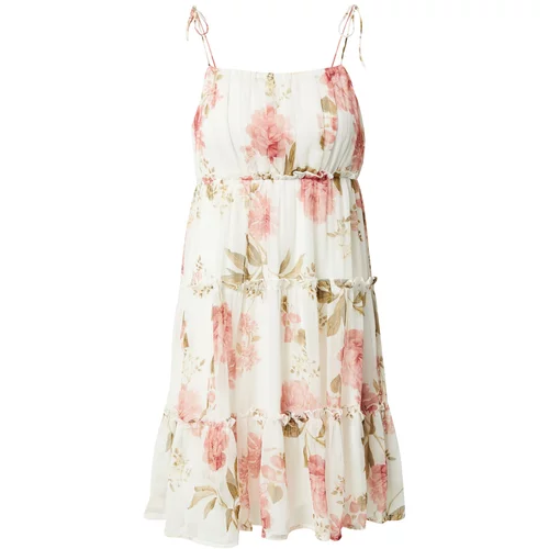 Vero Moda Ljetna haljina 'BRIONY' svijetlozelena / roza / bijela