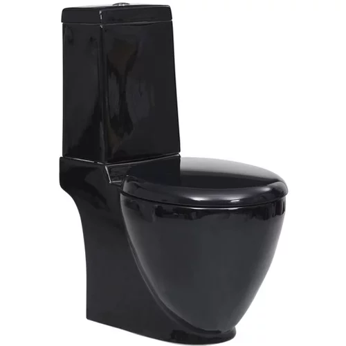  Keramična WC školjka okrogla pretok vode spodaj črna