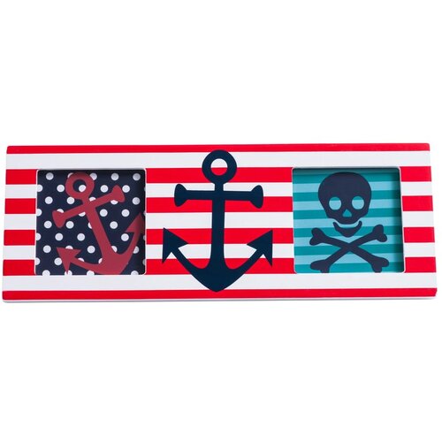 Premier Housewares Rdeč lesen okvir 24x9 cm Pirate &amp;ndash; Slike