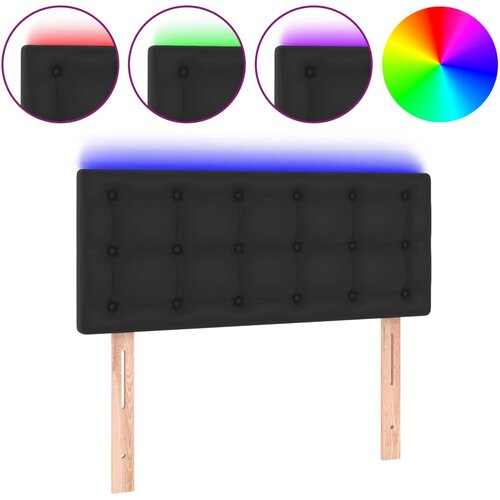 Maison Chic led posteljno vzglavje - vzglavna omarica - nočna omarica črno 90x5x78/88 cm umetno usnje, (21708567) Slike