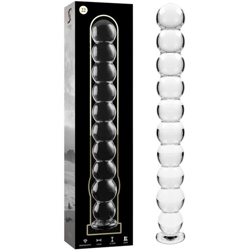 Ibiza Nebula Model 22 Dildo Borosilicate Glass 21.5x2.5cm Clear Cene