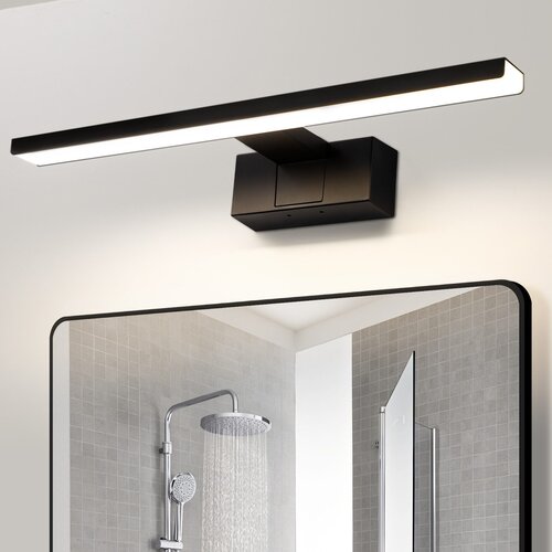 Nettlife črna sodobna LED svetilka za kopalni&amp;scaron;ko ogledalo ali omaro, 60 &amp;times; 5,1 &amp;times; 12,8 cm, največ 12 W, 4000 K, IP44, (5000491215) Slike