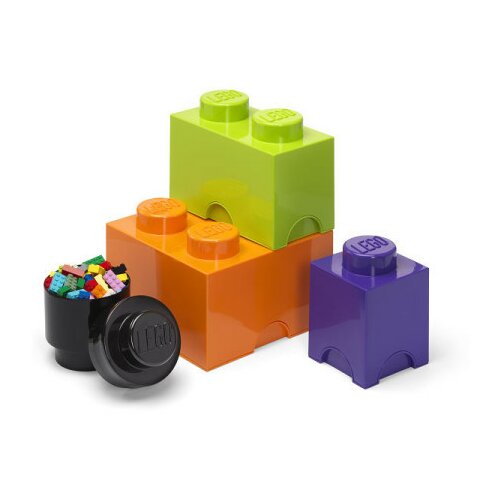 Lego kutije za odlaganje set (4 kom): ljubičasta, narandžasta, crna, zelena ( 40150800 ) Slike