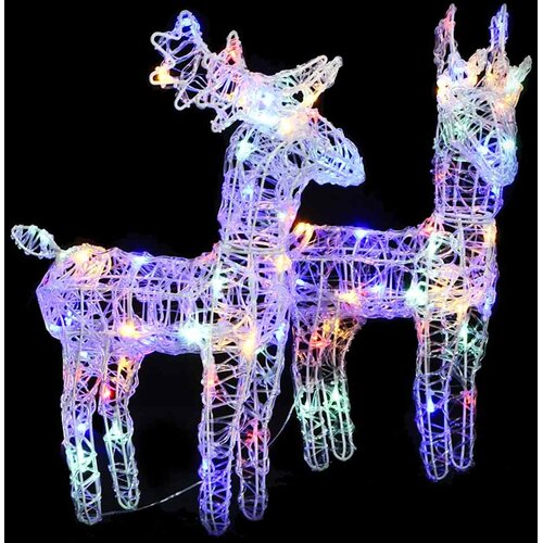  Božićni sobovi 2 kom višebojni 80 LED žarulja akrilni Cene