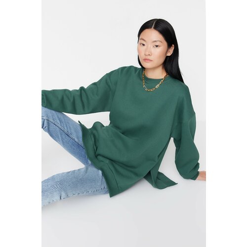 Trendyol Sweatshirt - Green - Oversize Cene