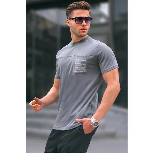 Madmext Smoked Regular Fit Men's T-Shirt with Patch Pockets 6102