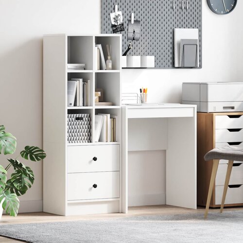  Stol s ladicama s policom s pohranom 2 pcs Bijelo Cene