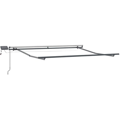  Skrovita tenda S LED lampica Bež 350 x 250 cm tkanina Slike
