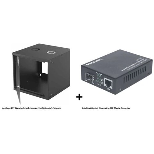 Intellinet 19 zidni orman,9U560mm(d)+PDU+Media Convert. Cene