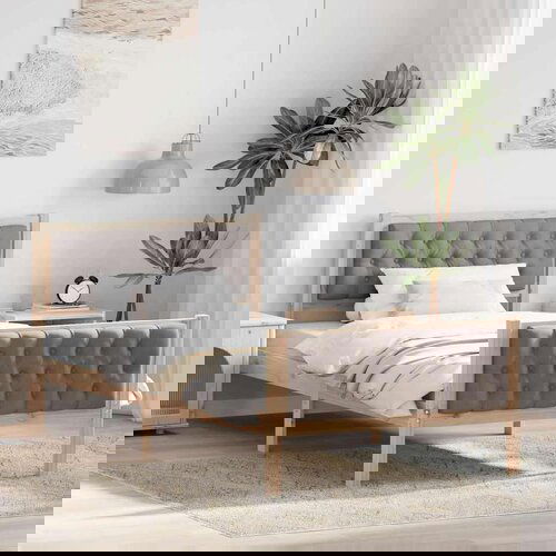  Konstrukcija postelje Taupe 100 x 200 cm Masivno borovo les, (5000084133) Cene