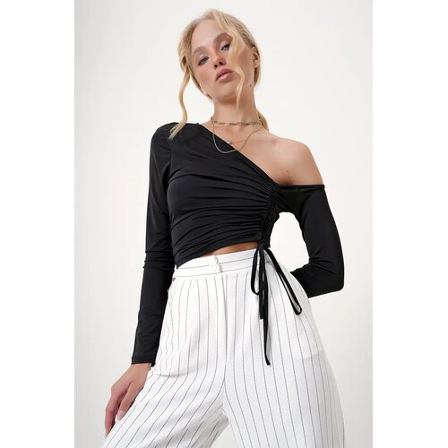 Trend Alacati Stili ženska bluza dugih rukava Alc-X12746, crna Cene