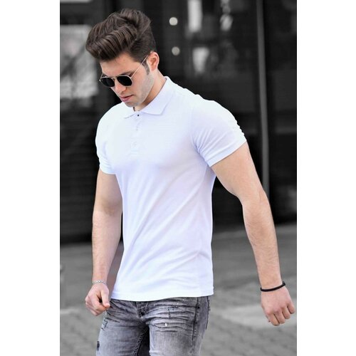 Madmext Polo T-shirt - White - Regular fit Slike