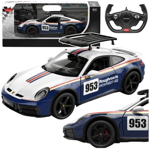  Licencirani auto na daljinsko upravljanje Porsche 911 Dakar Performance Rastar 1:14 - bijelo/plavi Cene