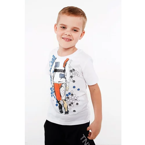 FASARDI Boys' white T-shirt with an application