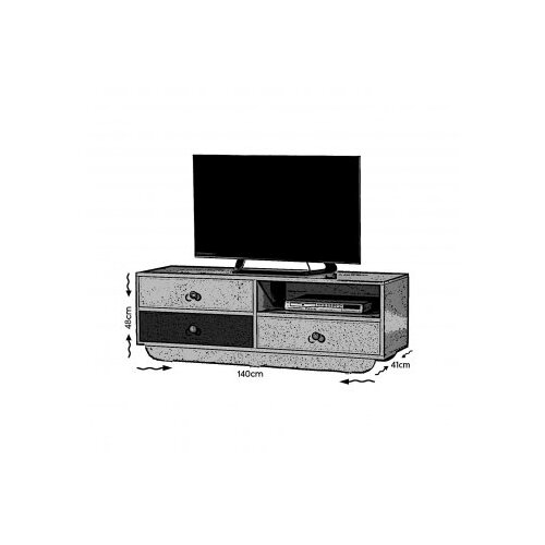 Hanah home TV komoda Casablanca Scandinavian, 140x48x41 cm, Bijelo-plava Slike