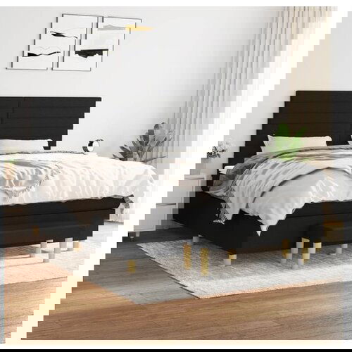 vidaXL Krevet s oprugama i madracem crni 180x200 cm od tkanine Cijene
