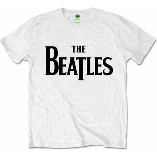 The Beatles Majica Drop T Logo Unisex White 2XL